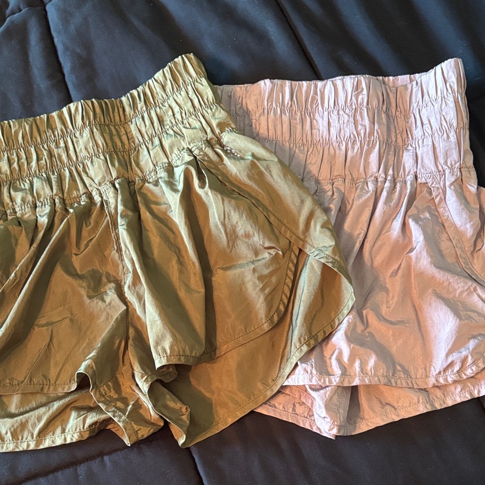 3 Pairs - F Movement by Free People High Waist Olive, Mauve and Black Shorts